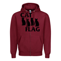Burgundy cat flag Zipper Hoodie - artisFamous