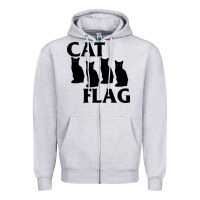 Heather Grey cat flag Zipper Hoodie - artisFamous