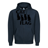 Navy cat flag Zipper Hoodie - artisFamous