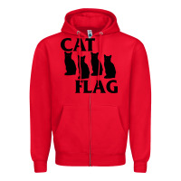 Red cat flag Zipper Hoodie - artisFamous