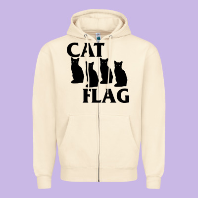 Cat Flag Zipper Hoodie Designed By Artisfamous