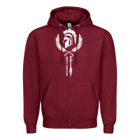 Burgundy sparta krieger fitness   molon labe Zipper Hoodie - artisFamous