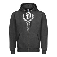 Charcoal Heather sparta krieger fitness   molon labe Zipper Hoodie - artisFamous
