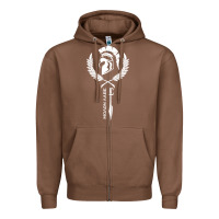 Chestnut sparta krieger fitness   molon labe Zipper Hoodie - artisFamous