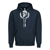 Navy sparta krieger fitness   molon labe Zipper Hoodie - artisFamous