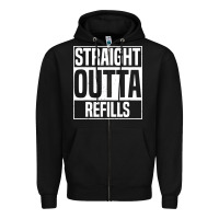 Black straight outta refills funny pharmacy technician pharmacist Zipper Hoodie - artisFamous