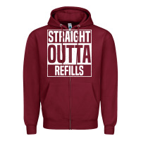 Burgundy straight outta refills funny pharmacy technician pharmacist Zipper Hoodie - artisFamous