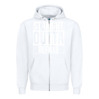 White straight outta refills funny pharmacy technician pharmacist Zipper Hoodie - artisFamous
