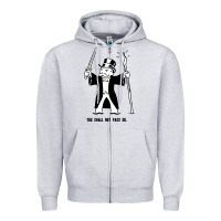 Heather Grey you shall not pass go Zipper Hoodie - artisFamous
