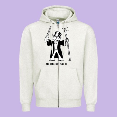 You Shall Not Pass Go Zipper Hoodie Designed By Artisfamous