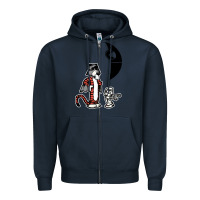 Navy hobbes and calvin Zipper Hoodie - artisFamous