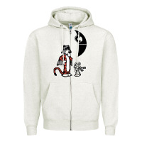 Oatmeal Heather hobbes and calvin Zipper Hoodie - artisFamous
