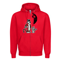 Red hobbes and calvin Zipper Hoodie - artisFamous