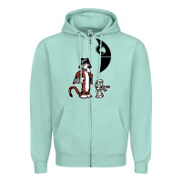 Seafoam hobbes and calvin Zipper Hoodie - artisFamous