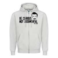 Dove Grey be curious not judgemental Zipper Hoodie - artisFamous