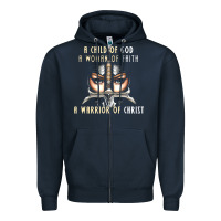 Navy child of god woman of faith warrior of christ Zipper Hoodie - artisFamous