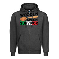 Charcoal Heather funny wooden spoon survivor Zipper Hoodie - artisFamous