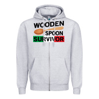 Heather Grey funny wooden spoon survivor Zipper Hoodie - artisFamous