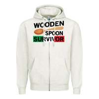 Oatmeal Heather funny wooden spoon survivor Zipper Hoodie - artisFamous