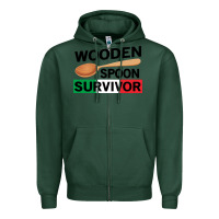 Sports Green funny wooden spoon survivor Zipper Hoodie - artisFamous