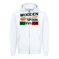 White funny wooden spoon survivor Zipper Hoodie - artisFamous