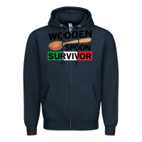Navy funny wooden spoon survivor Zipper Hoodie - artisFamous