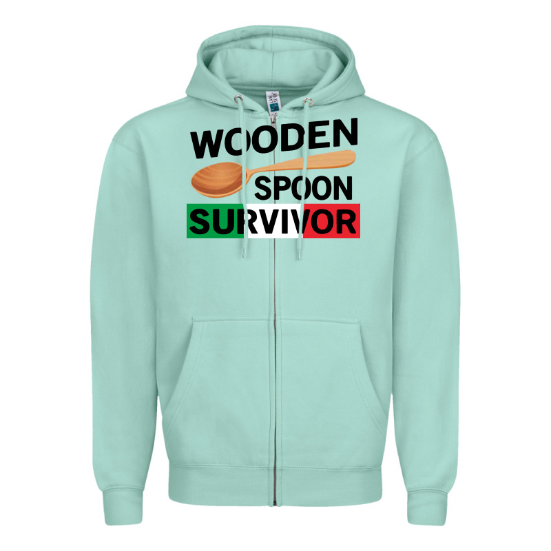 Funny Wooden Spoon Survivor Zipper Hoodie by artisFamous | Teevron