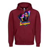 Burgundy scream horror movie Zipper Hoodie - artisFamous