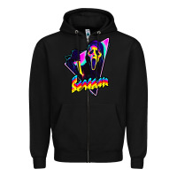 Black scream horror movie Zipper Hoodie - artisFamous