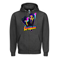 Charcoal Heather scream horror movie Zipper Hoodie - artisFamous