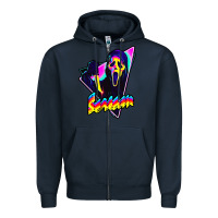 Navy scream horror movie Zipper Hoodie - artisFamous