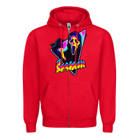 Red scream horror movie Zipper Hoodie - artisFamous