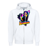 White scream horror movie Zipper Hoodie - artisFamous
