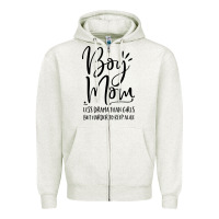 Oatmeal Heather boy mom less drama than girls but harder to Zipper Hoodie - artisFamous