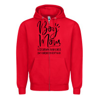 Red boy mom less drama than girls but harder to Zipper Hoodie - artisFamous