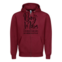 Burgundy boy mom less drama than girls but harder to Zipper Hoodie - artisFamous