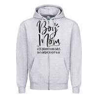 Heather Grey boy mom less drama than girls but harder to Zipper Hoodie - artisFamous