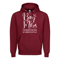 Burgundy boy mom less drama than girls but harder to Zipper Hoodie - artisFamous