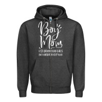 Charcoal Heather boy mom less drama than girls but harder to Zipper Hoodie - artisFamous