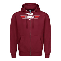 Burgundy goose Zipper Hoodie - artisFamous