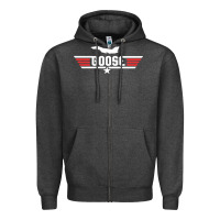 Charcoal Heather goose Zipper Hoodie - artisFamous