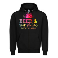Black the only bs i need is beer sunshine Zipper Hoodie - artisFamous