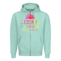 Seafoam the only bs i need is beer sunshine Zipper Hoodie - artisFamous