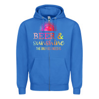 True Royal the only bs i need is beer sunshine Zipper Hoodie - artisFamous