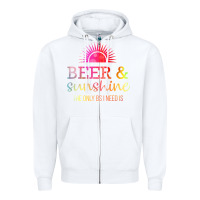 White the only bs i need is beer sunshine Zipper Hoodie - artisFamous