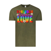 Vintage Olive Everyone Deserves Love Pride Lgbtq Vintage Tee - BundleAndBundleShop