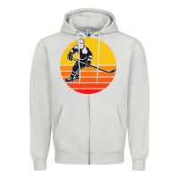 Dove Grey Hockey 1 Zipper Hoodie - artisFamous