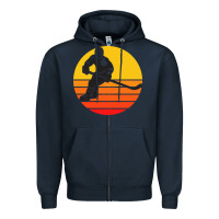 Navy Hockey 1 Zipper Hoodie - artisFamous