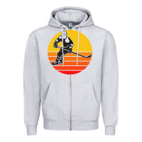 Heather Grey Hockey 1 Zipper Hoodie - artisFamous