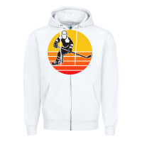 White Hockey 1 Zipper Hoodie - artisFamous